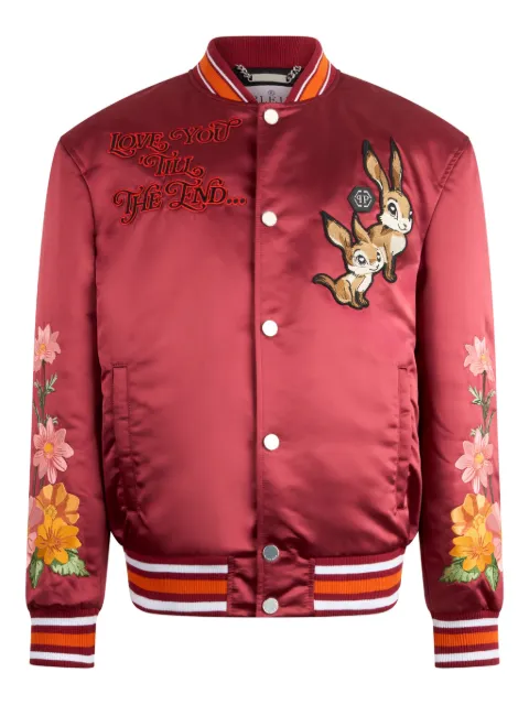 Philipp Plein Fairy embroidery bomber jacket Red AAECMRB2935PTE138N