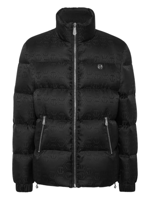 Philipp Plein monogram puffer jacket Black AAECMRB2940PNY002N