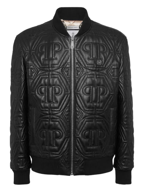 Philipp Plein embossed monogram bomber jacket Black AAECMLB2015PLE010N
