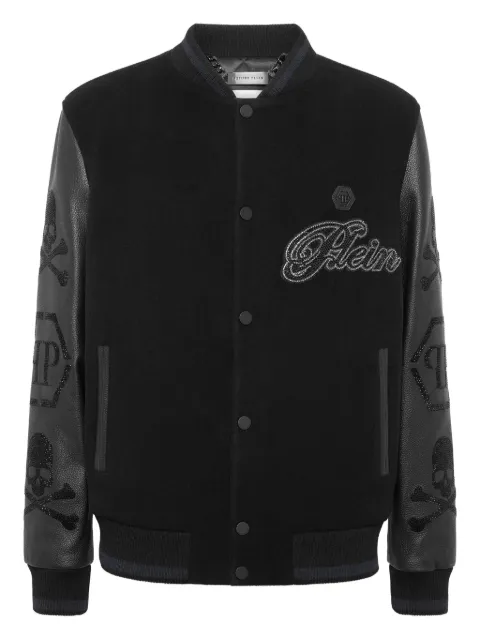 Philipp Plein skull-embellished bomber jacket Black AAECMLB1978PLE010N