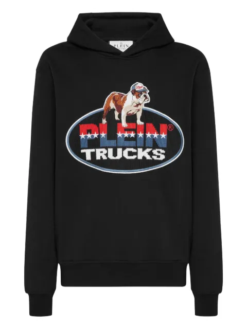 Philipp Plein bulldog logo hoodie Black AAECMJB3844PTE003N
