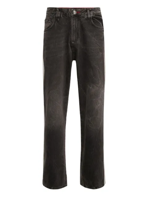 Philipp Plein fleece-panelled jeans Black AAECMDT4117PDE004N