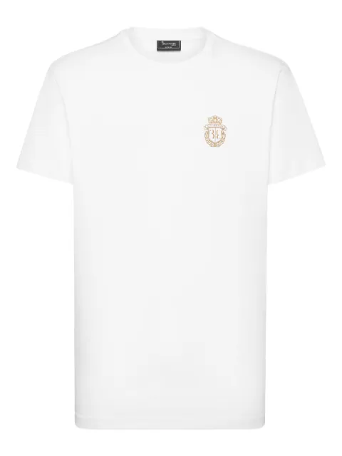 Billionaire Crest round-neck T-shirt White WAECMTK8337BTE014N