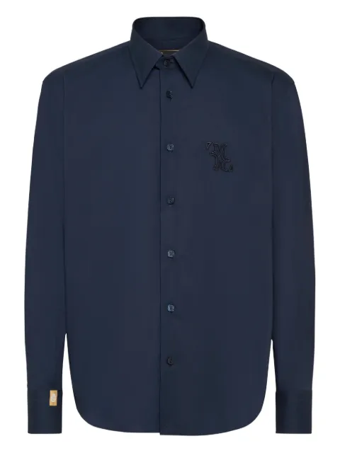 Billionaire embroidered cotton shirt Blue OAECMRP2463BKN003N