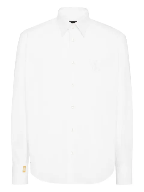 Billionaire embroidered cotton shirt White OAECMRP2463BKN003N