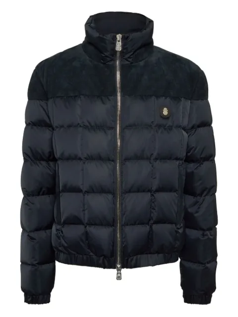 Billionaire quilted suede-panel puffer jacket Blue OAECMRB2959BCO024N