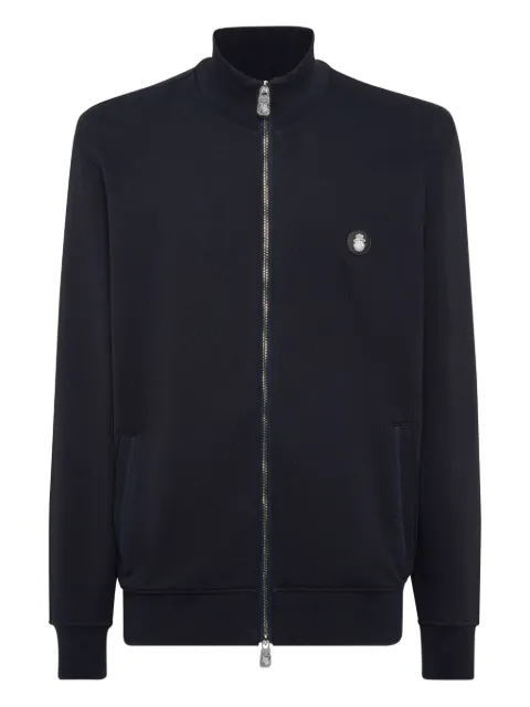 Billionaire full-zip logo-plaque sweatshirt Blue OAECMJB3905BTE004N