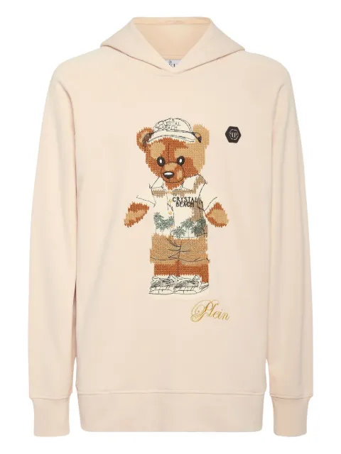 Philipp Plein teddy bear-motif hoodie Neutrals FAECMJB3789PTE003N