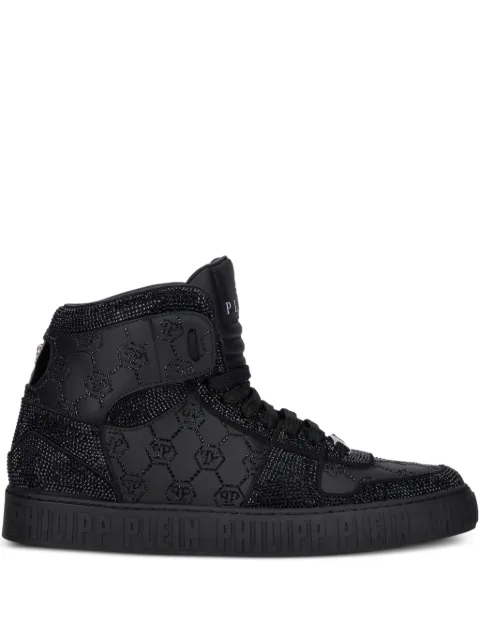 Philipp Plein high top sneakers Carson monogram strass Black AAESUSC0865PLE022N
