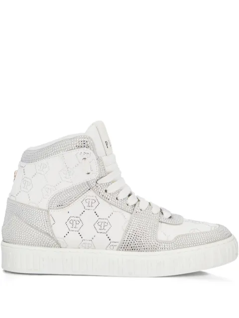 Philipp Plein high top sneakers Carson monogram strass White AAESUSC0865PLE022N