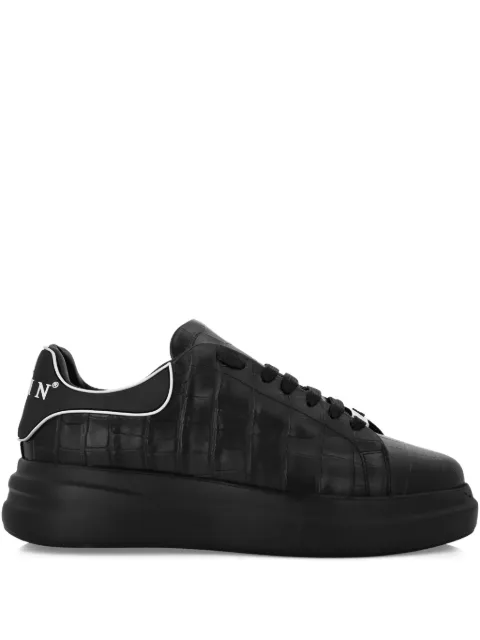 Philipp Plein crocodile-effect platform sneakers Black AAESUSC0771PLE005N