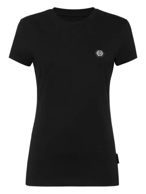 Philipp Plein Logo Fatale-embroidered T-shirt Black AAECWTK3850PJY002N
