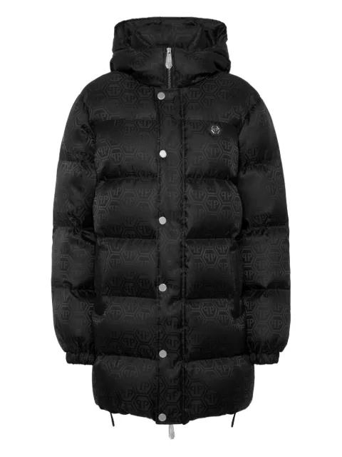 Philipp Plein monogram coat Black AAECWRB1534PNY002N