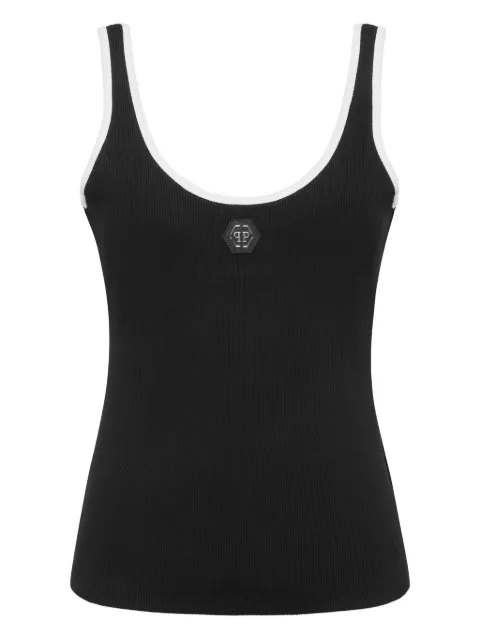 Philipp Plein ribbed-knit tank top Black FAECWTK3737PTE004N
