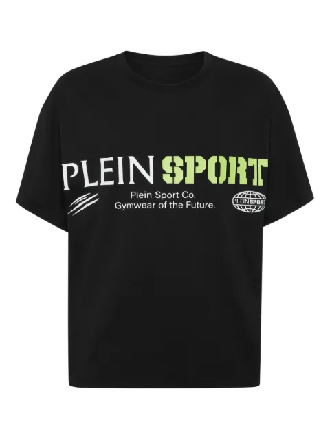 Plein Sport logo-print round-neck t-shirt Black AAECMTK8760STE003N