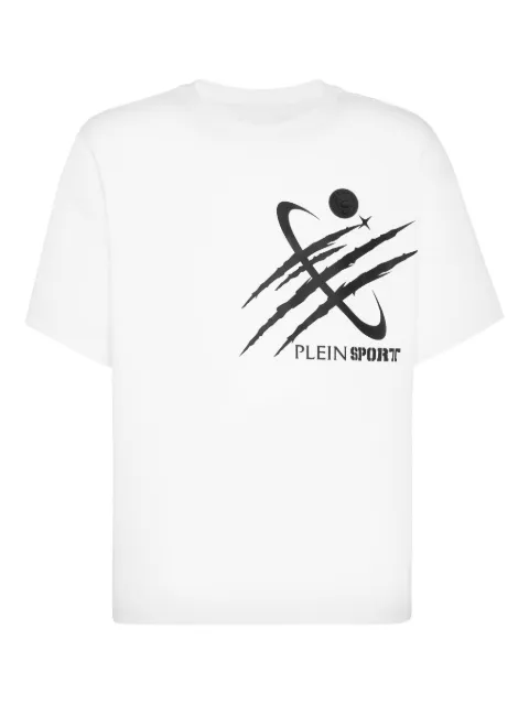 Plein Sport scratch-print T-shirt White AAECMTK8761STE003N