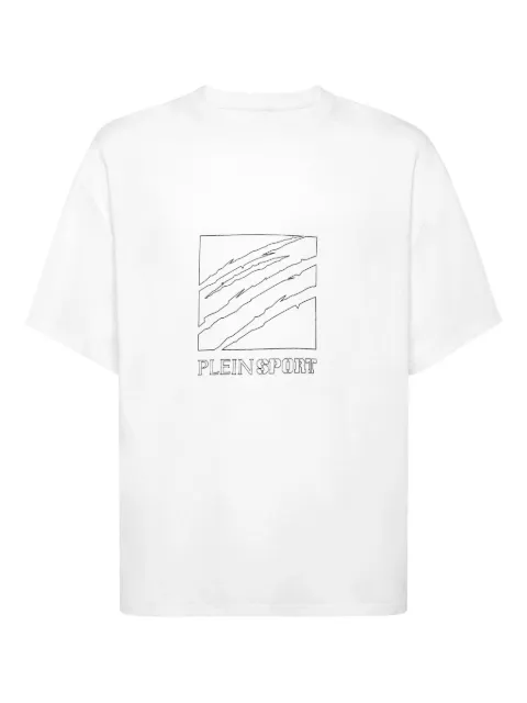 Plein Sport outline scratch logo T-shirt White AAECMTK8765STE001N