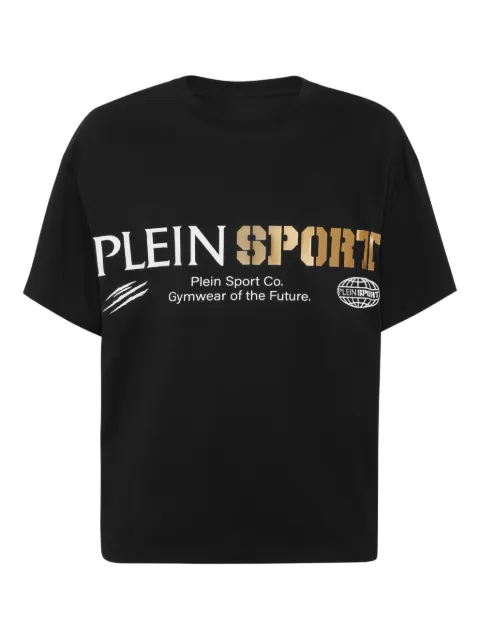 Plein Sport logo-print round-neck T-shirt Black AAECMTK8760STE003N