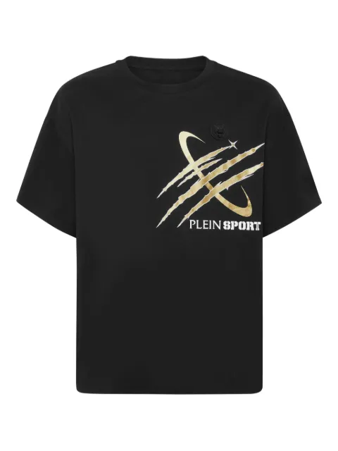 Plein Sport scratch-print T-shirt Black AAECMTK8761STE003N