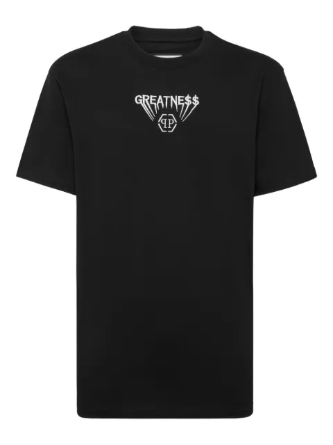 Philipp Plein embroidered-logo T-shirt Black AAECMTK8747PJY002N
