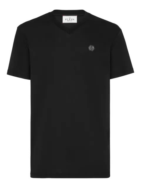 Philipp Plein V-neck logo T-shirt Black AAECMTK8745PJY002N