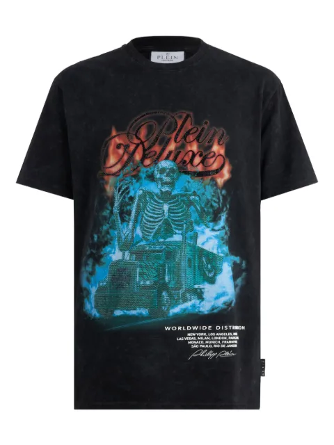 Philipp Plein round-neck graphic T-shirt Black AAECMTK8725PJY002N