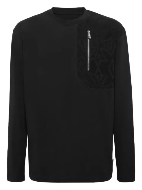 Philipp Plein zip-pocket long-sleeve T-shirt Black AAECMTK8671PJY002N