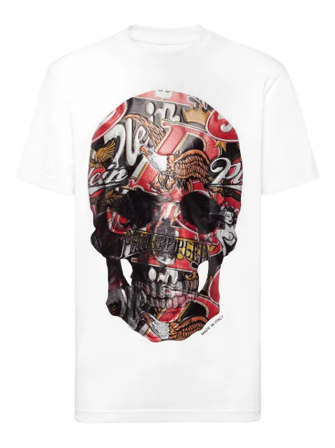Philipp Plein Beer Skull T-shirt White AAECMTK8635PJY002N