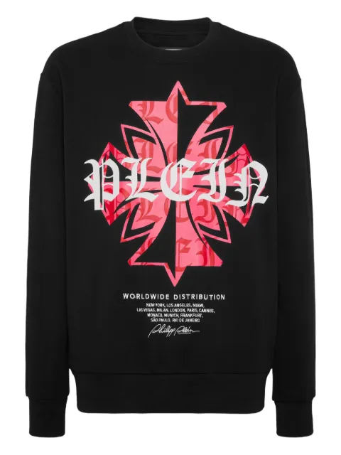 Philipp Plein crest-print sweatshirt Black AAECMJO1423PTE003N