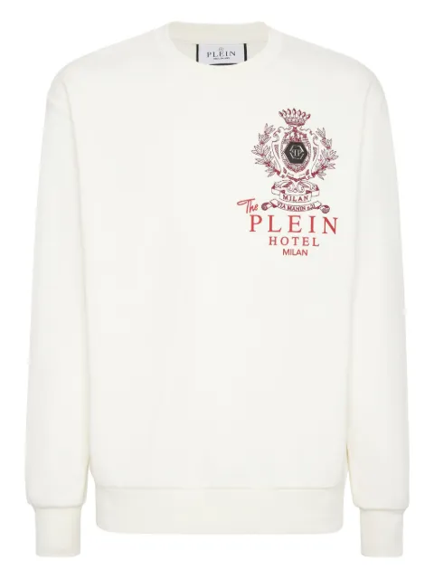 Philipp Plein crest-embellished sweatshirt White AAECMJO1406PTE003N
