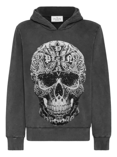 Philipp Plein skull sequin-embellished hoodie Black AAECMJB3898PTE180N