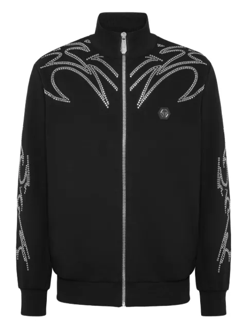 Philipp Plein stud-embellished track jacket Black AAECMJB3881PTE003N