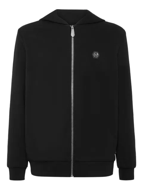 Philipp Plein skull-embellished zip-up hoodie Black AAECMJB3880PTE003N