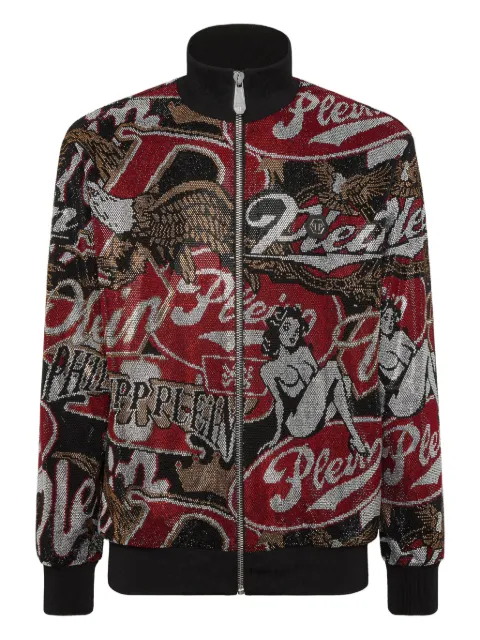 Philipp Plein tracksuit jacket Plein Beers stones Black AAECMJB3873PTE003N