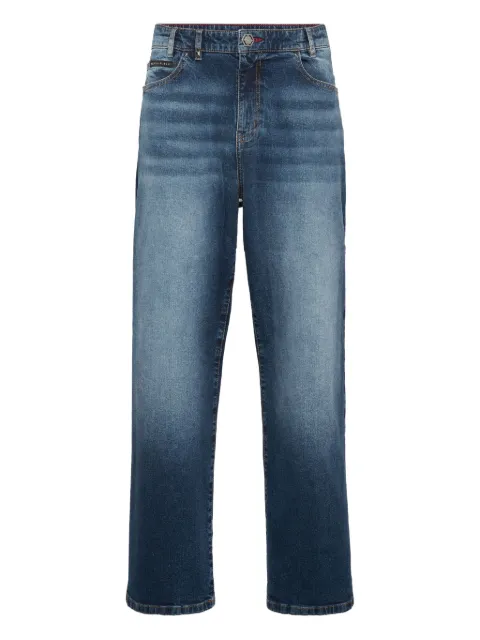 Philipp Plein Beach Boy Fit Greatness embroidered-logo jeans Blue AAECMDT4217PDE004N
