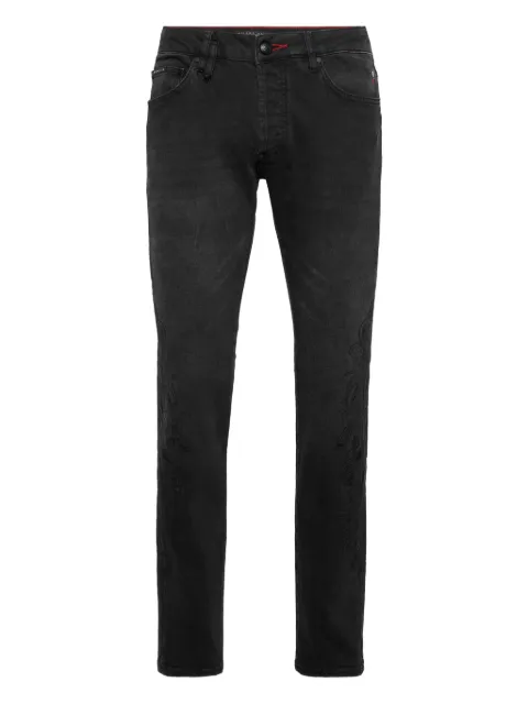 Philipp Plein embroidered jeans Black AAECMDT4211PDE004N