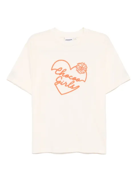 CHOCOOLATE logo-embroidered T-shirt Neutrals TEL1956XU