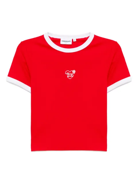 CHOCOOLATE logo-embroidered T-shirt Red TEL1955XU