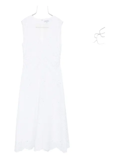 Veronica Beard midi Aven eyelet-embroidered sleeveless dress White 2504EM7821664
