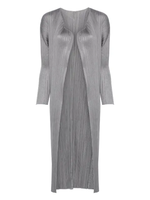 Pleats Please Issey Miyake pleated coat Grey PP56JA109