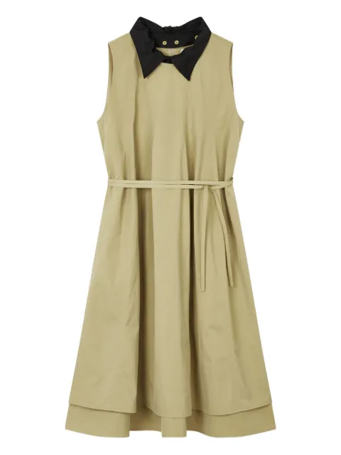 TOMBOY contrast collar belted dress Brown 9105241311