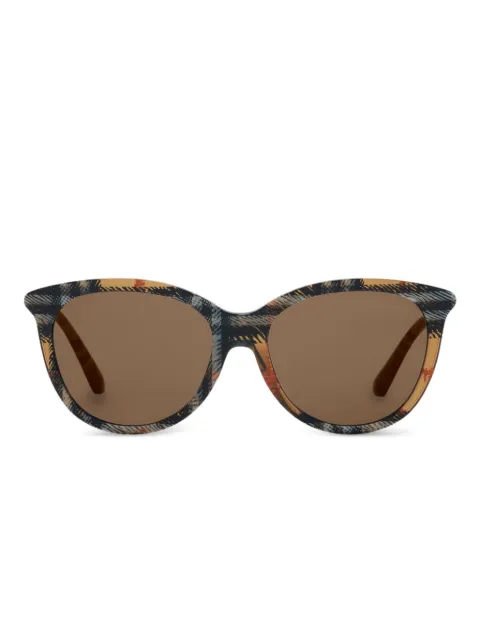 Burberry Eyewear round-frame checked sunglasses Neutrals 4084506
