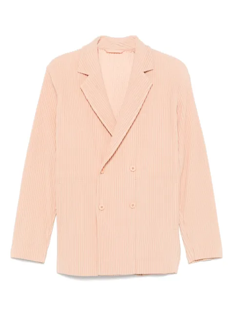 Homme Plissé Issey Miyake plissé-effect blazer Orange HP56JD151