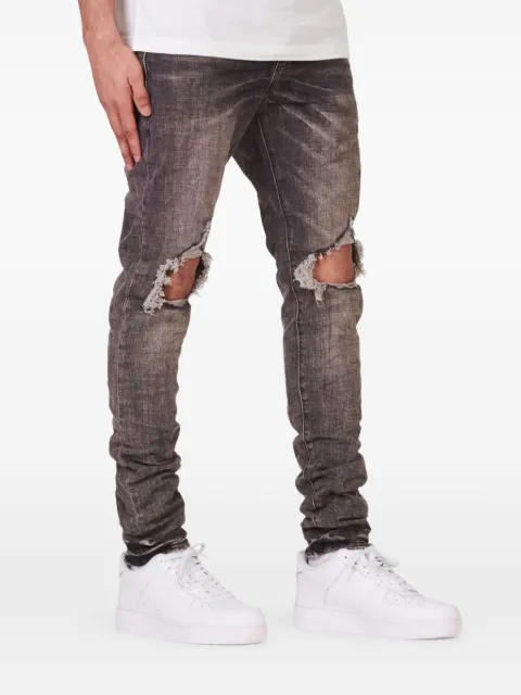 Purple Brand P002 distressed-knee skinny jeans Black P002VWBO