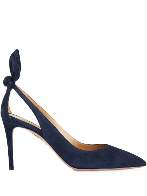 Aquazzura 85mm bow-tie pumps Blue DENMIDP0SUEMZN