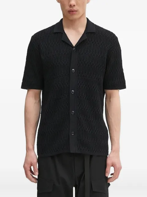 SAMSOE SAMSOE textured short-sleeve shirt Black M25100008