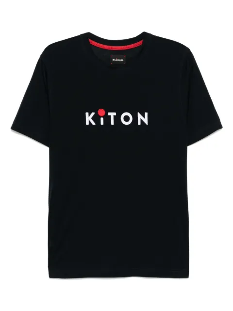 Kiton embroidered T-shirt Blue UMK0719K4001K4