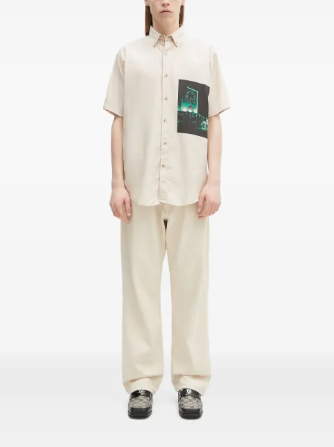 Aries graphic-print short-sleeve shirt Neutrals AR4011503