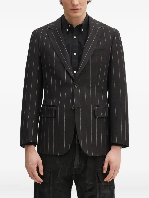 WACKO MARIA pinstripe single-breasted blazer Black 24FWWMOSU07