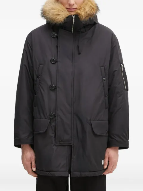 WACKO MARIA faux fur-lined hooded parka Black 24FWWMOML01